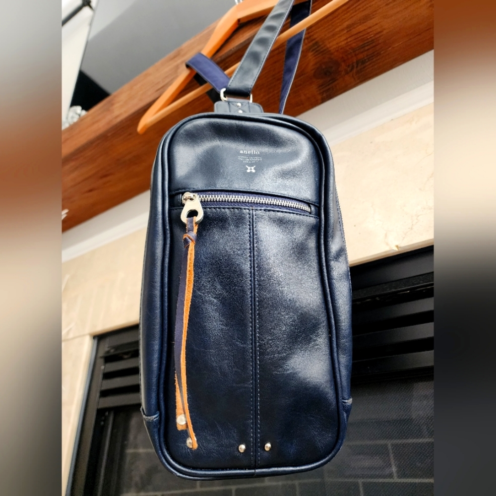 Navy Blue Anello Crossbody Bag